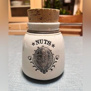 Vtg 70’s Scheck Boho Ceramic Nuts Canister